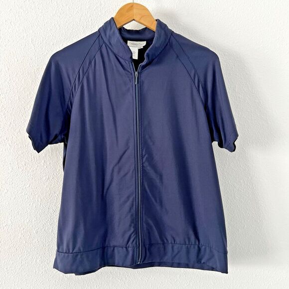 Coldwater Creek Performance Short Sleeve Jacket Womens Large Blue Athletic Golf - Picture 1 of 7